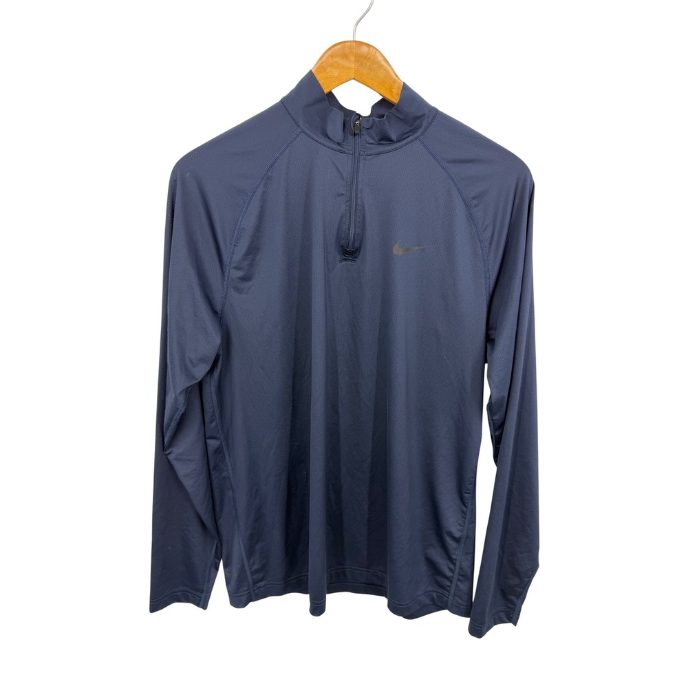 Nike Dri-FIT Quarter Zip Pullover Mens Size M Navy Blue DV9811-451 Long Sleeve